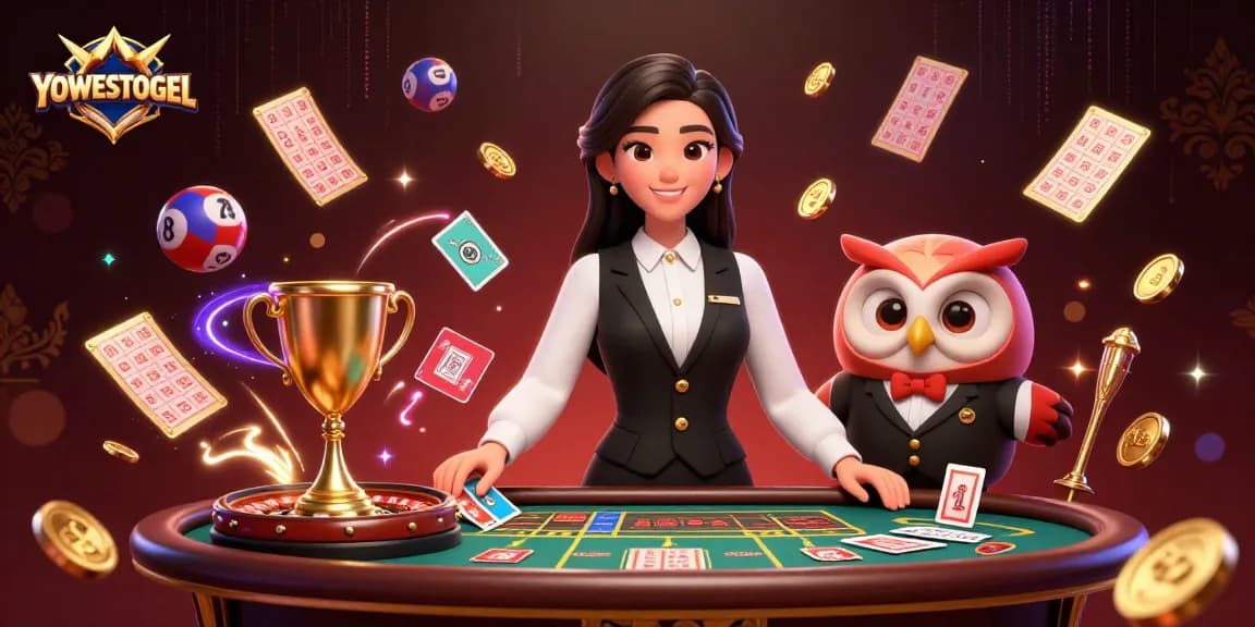 Engage with YOWESTOGEL through vibrant lottery gameplay featuring dealers and dynamic elements.
