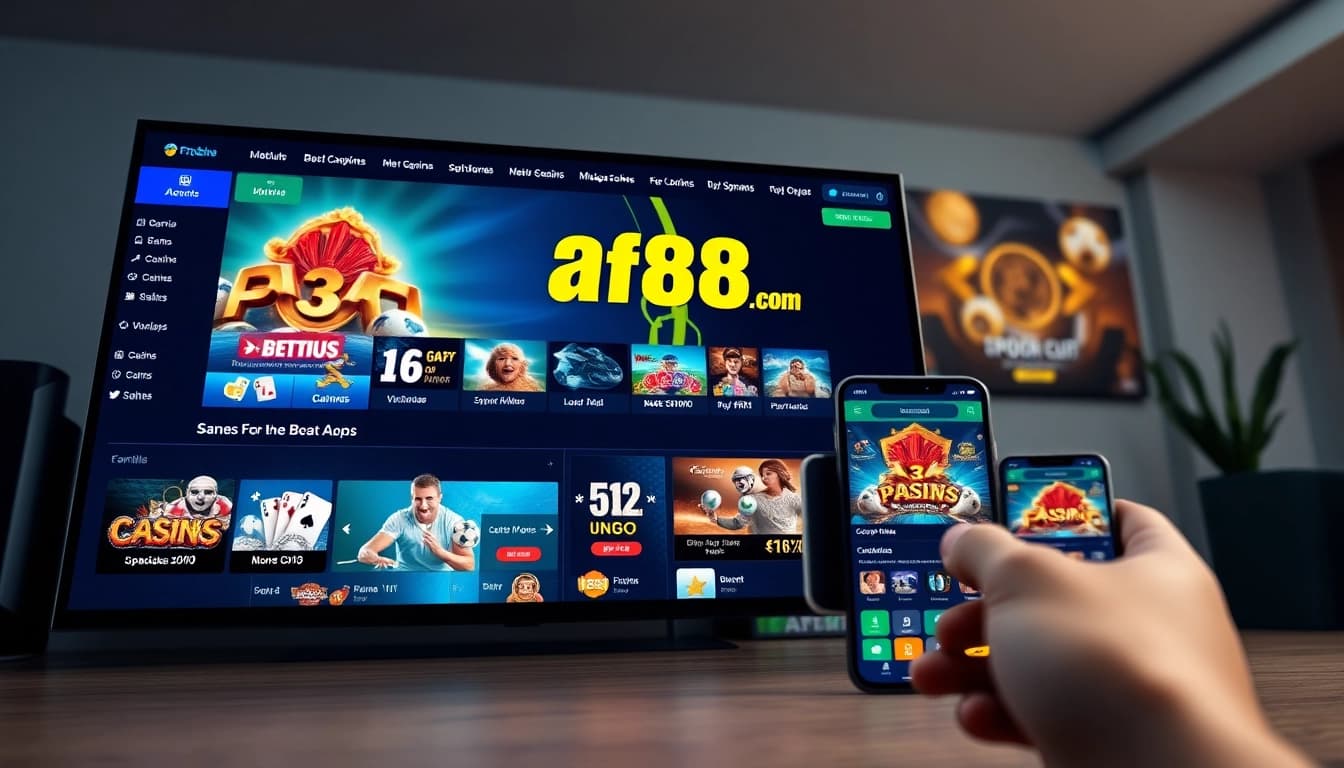 Explore the user-friendly interface of af88 com, showcasing online gambling options and mobile app accessibility.
