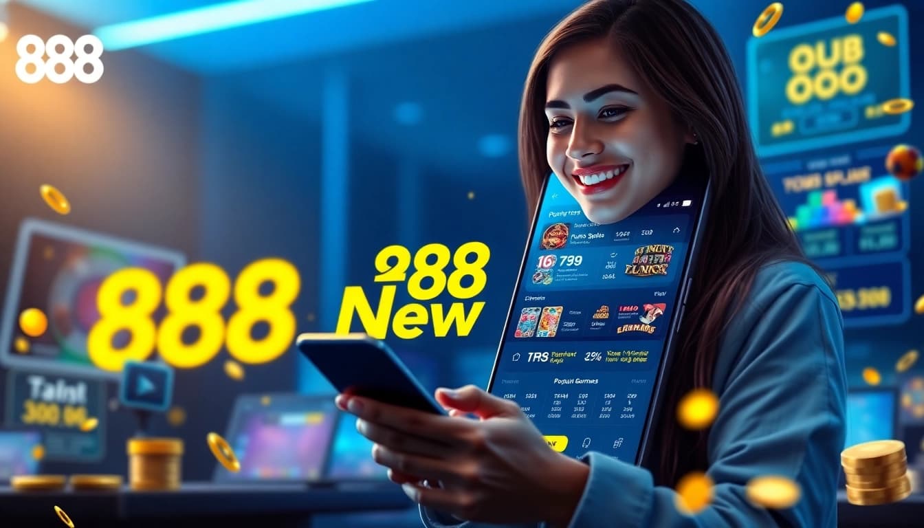 Explore the innovative 888 New app interface showcasing exciting betting options and vibrant promotions.