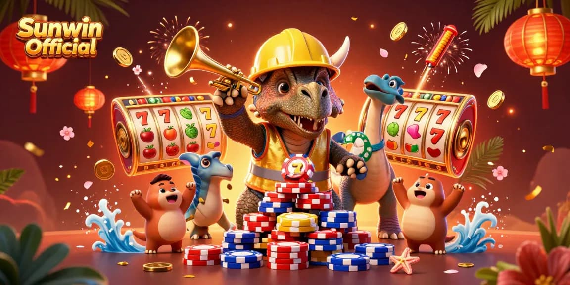 Engage with Sunwin Official for thrilling slot experiences while celebrating with lively characters.