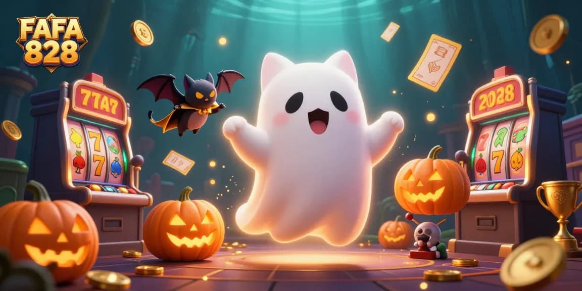 FAFA 828 invites players to enjoy vibrant slot games alongside spooky animated characters.