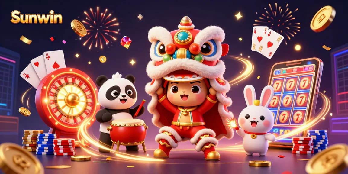 Experience Sunwin's vibrant casino world with exciting games and dynamic celebrations.