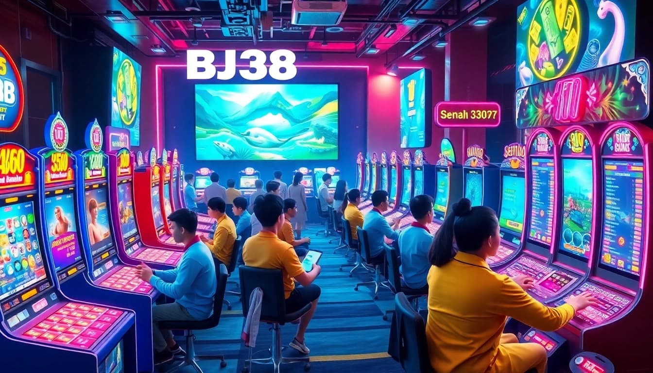 Engaging virtual gaming scene showcasing BJ38's diverse offerings in online betting.