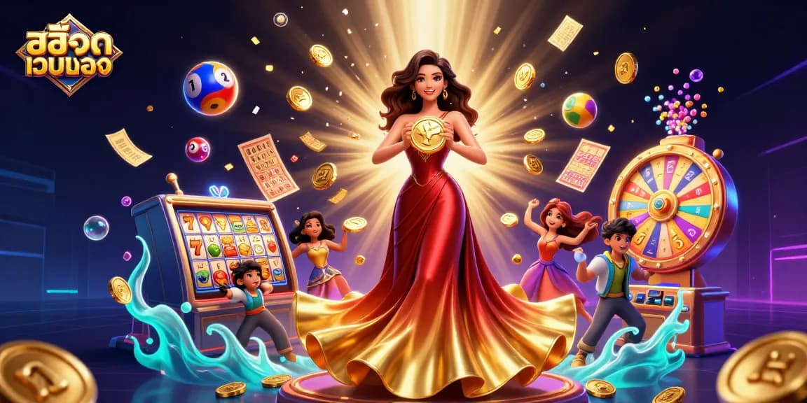 Experience the thrill of สล็อตเว็บตรง with an incredible illustration featuring vibrant slot reels and winning symbols.
