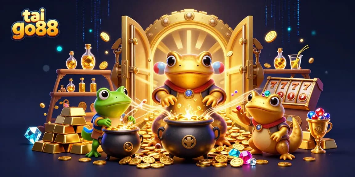 Engage in the tai go88 adventure as the giant salamander alchemist transforms base metals into gold with vibrant gaming elements.