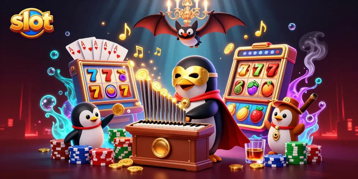 Engaging slot scene featuring a captivating phantom opera penguin and rich casino elements.