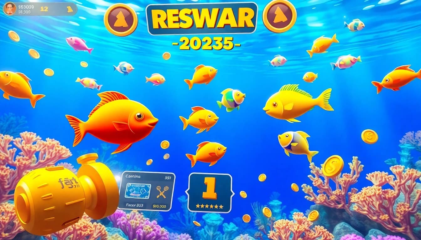 Fish shooting rewards game bắn cá đổi thưởng 2025 with vibrant 3D underwater scene