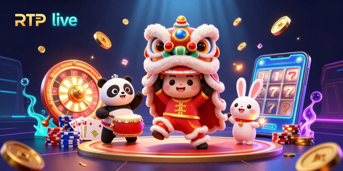 Experience RTP live with exciting casino elements in a vibrant 3D illustration.