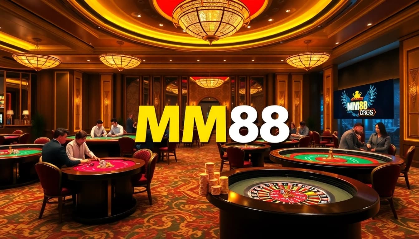 Experience the excitement of online gambling at MM88 with vibrant casino tables and live players.