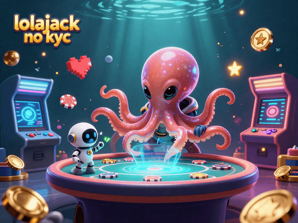 Engage with the thrilling universe of lolajack no kyc at a dynamic alien poker table with vibrant game elements.