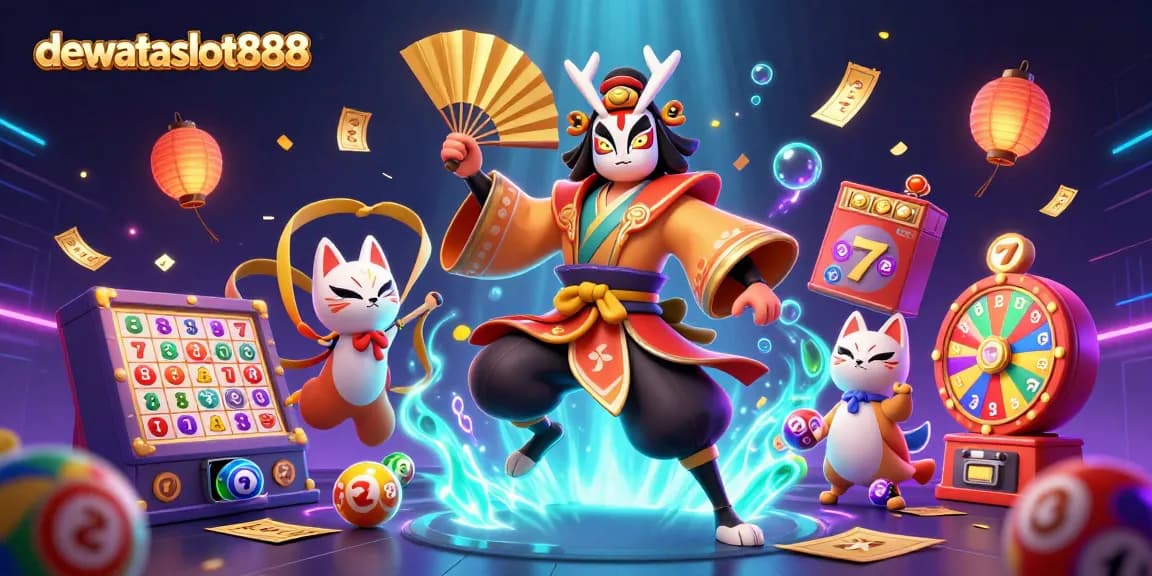Menangkan jackpot dengan dewataslot888, simbol slot dan angka berwarna-warni menghadirkan keseruan bermain.