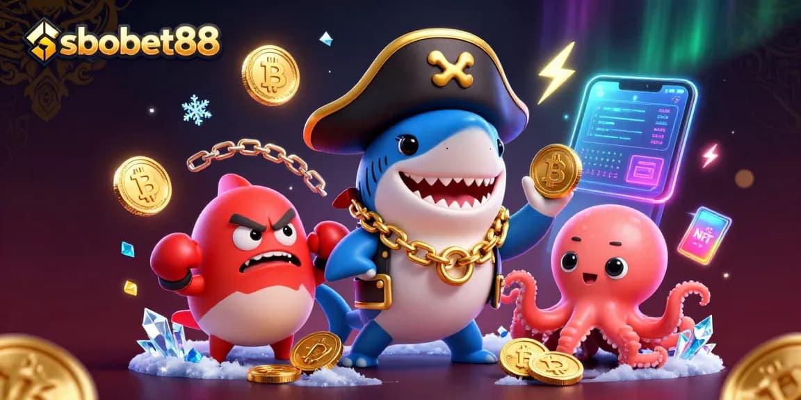 sbobet88 showcases exciting betting themes with colorful characters in a vibrant gambling scene.