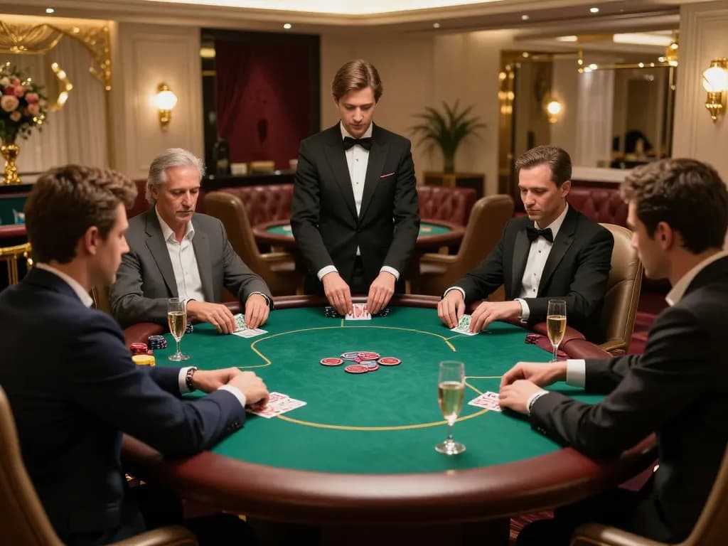 Keonhacai VIP gaming room showcasing an exclusive poker game in progress, highlighting luxury.