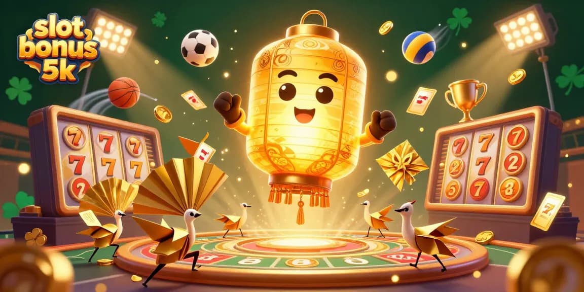 Experience big wins with the slot bonus 5k in this vibrant casino scene featuring dynamic elements and characters.