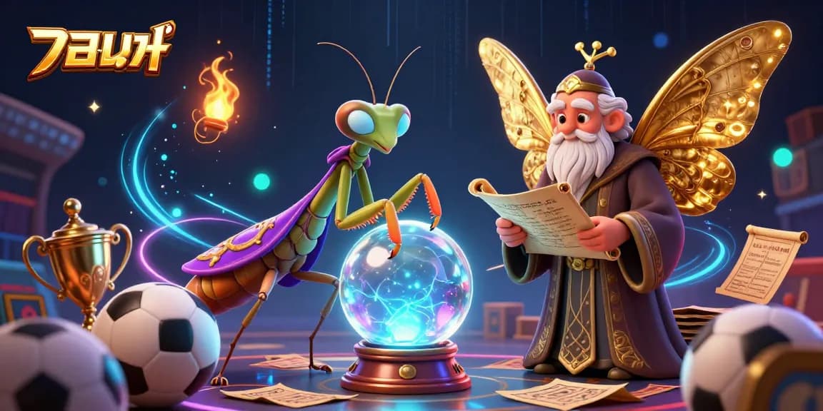 Bet on แทงบอล with excitement, featuring a dynamic scene of fortune teller and sports betting elements.