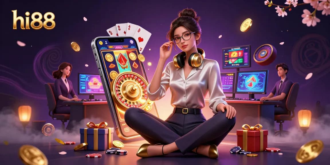 Experience thrilling gameplay at hi88 with a stylish gamer engaging in casino games.