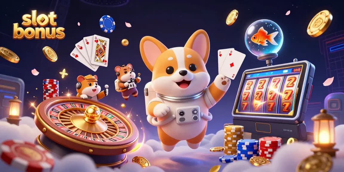 Experience winning with a 'slot bonus' in a vibrant space casino scene.