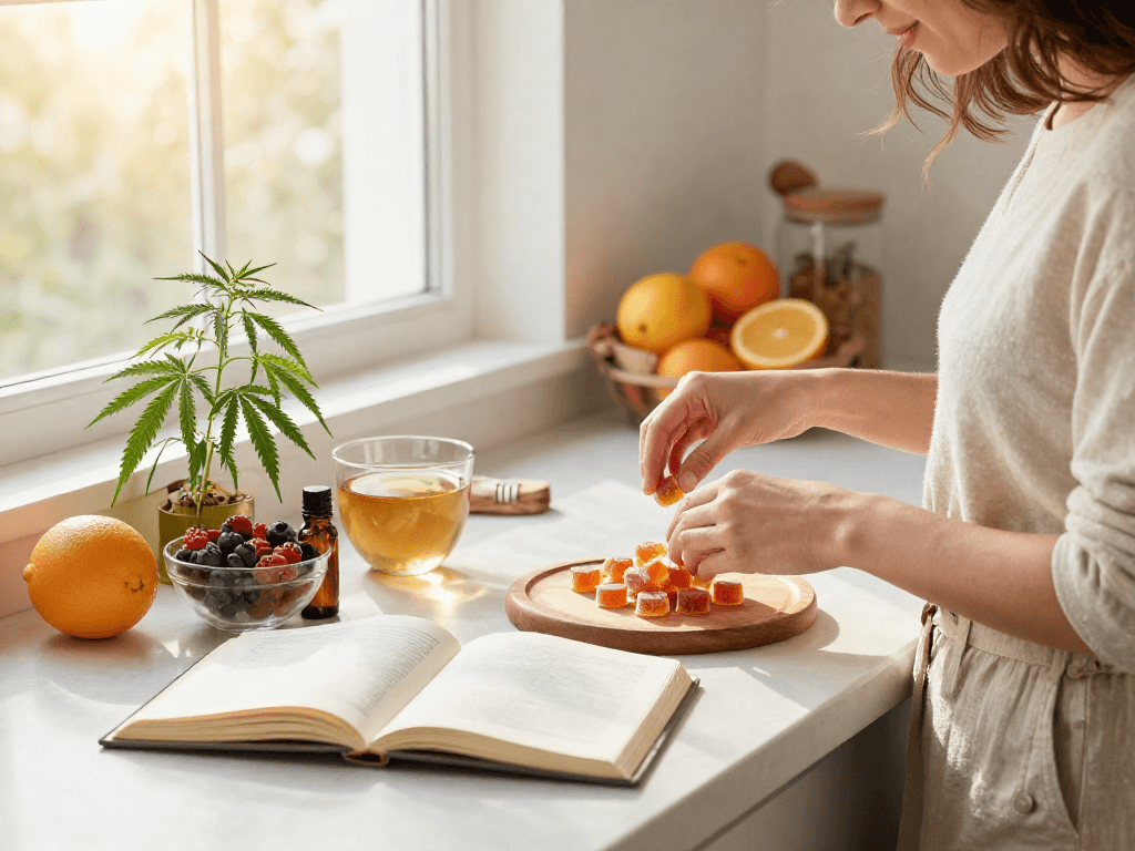 Discover premium weed gummies and natural wellness products in a bright, inviting kitchen.