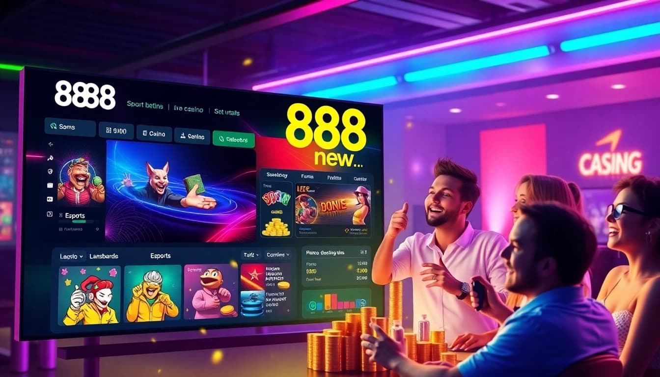 Engaging interface of 888 new online casino showcasing vibrant gaming options.
