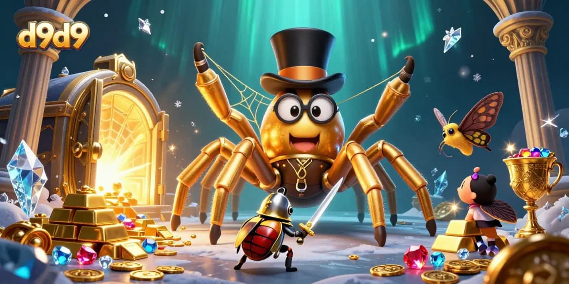 larawan ng d9d9 na naglalarawan ng tarantula at beetle knight sa isang mapanlikhang eksena