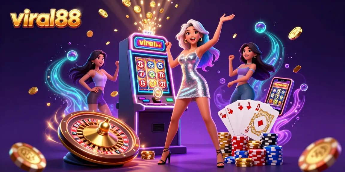 Spin the viral88 slots with stunning visuals and celebrate wins amidst cascading gold coins.