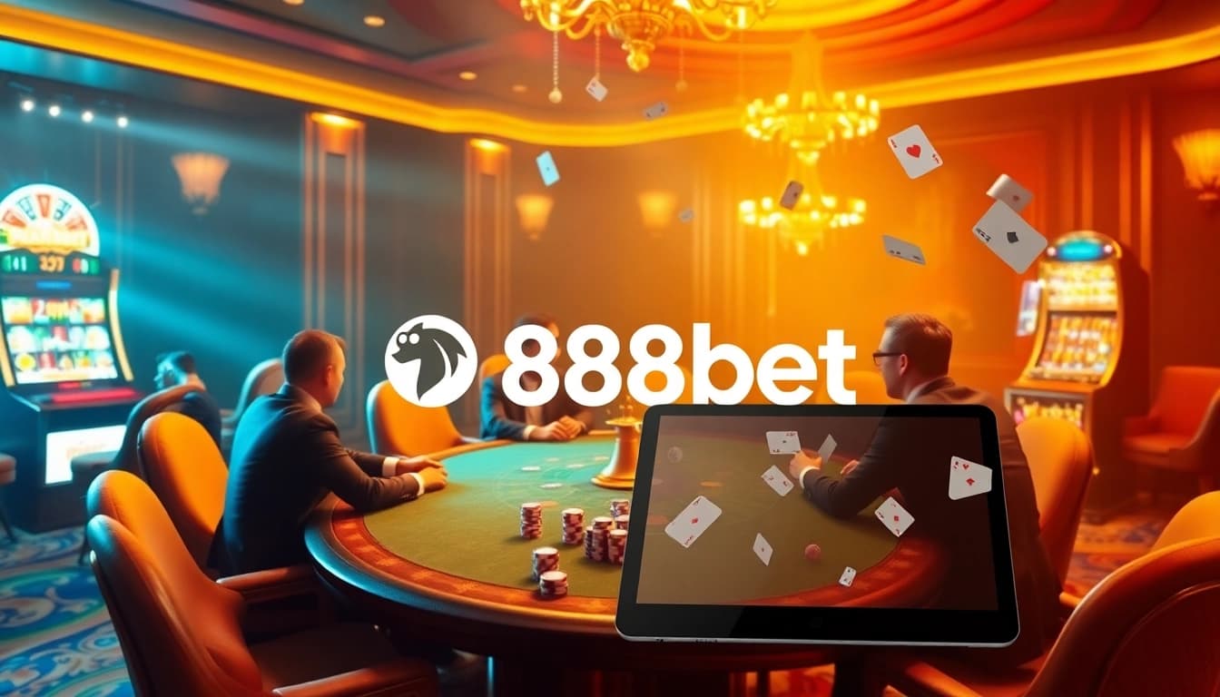 Players enjoying a poker game at a luxury casino table, highlighting u888bet's engaging atmosphere.
