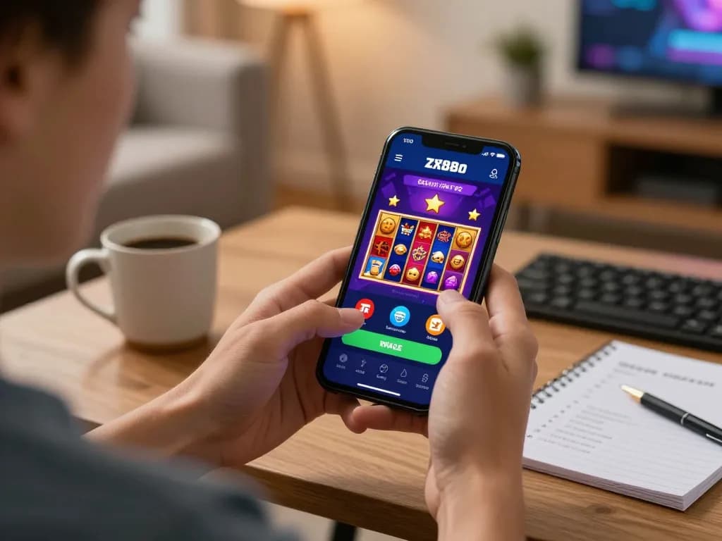 Engage with zx88com mobile app for an exciting online gaming experience in a cozy home.