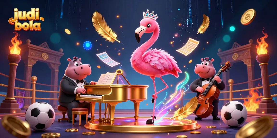 Engage in judi bola with dynamic betting elements, showcasing vibrant characters and casino ambiance.
