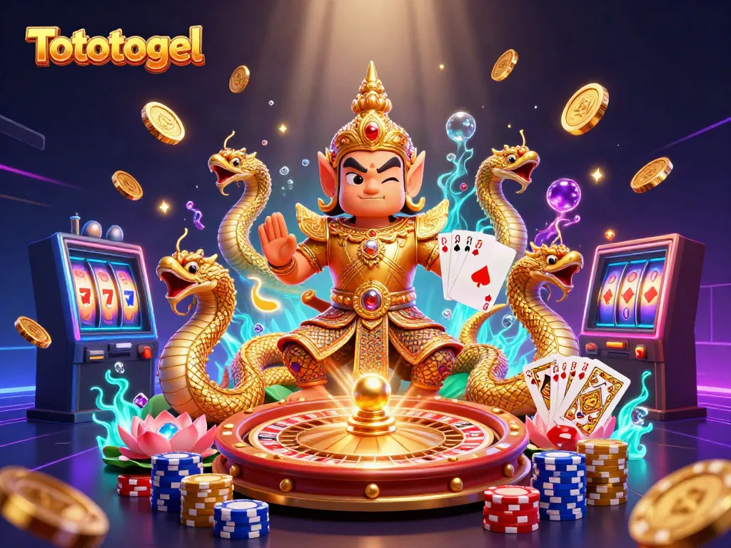 Tototogel memikat pemain dengan ilustrasi 3D penjaga kuil Thailand dan elemen kasino.