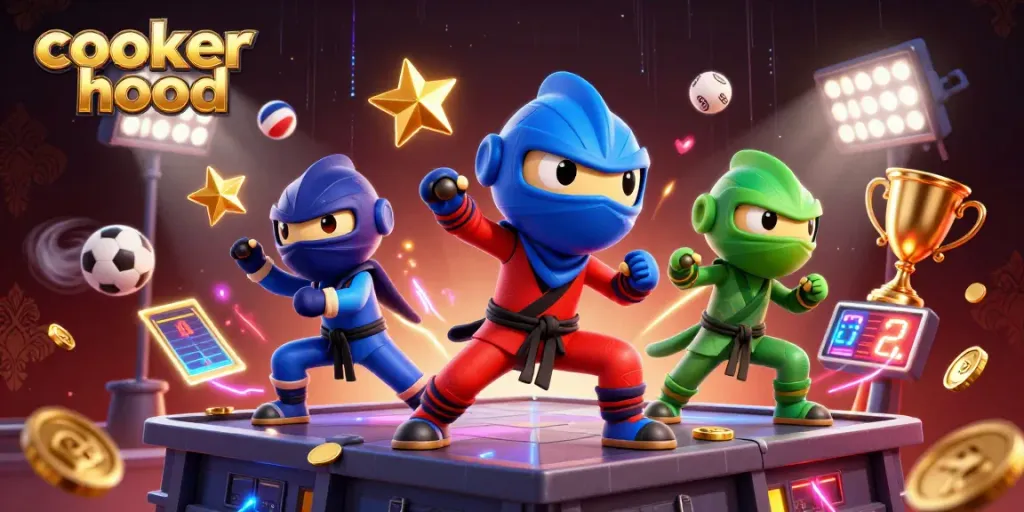 Cooker hood enhances your kitchen gaming experience with vibrant ninja chameleons and dynamic elements.