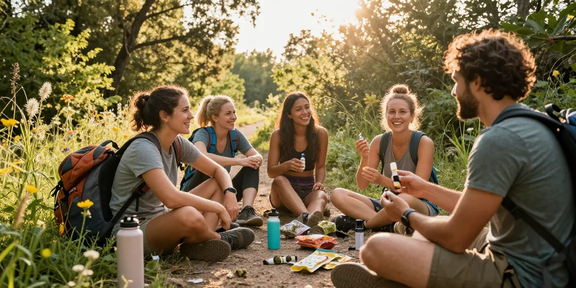 Greenhouse THCa flower highlighted in outdoor wellness scene with friends sharing CBD products, emphasizing natural health benefits.
