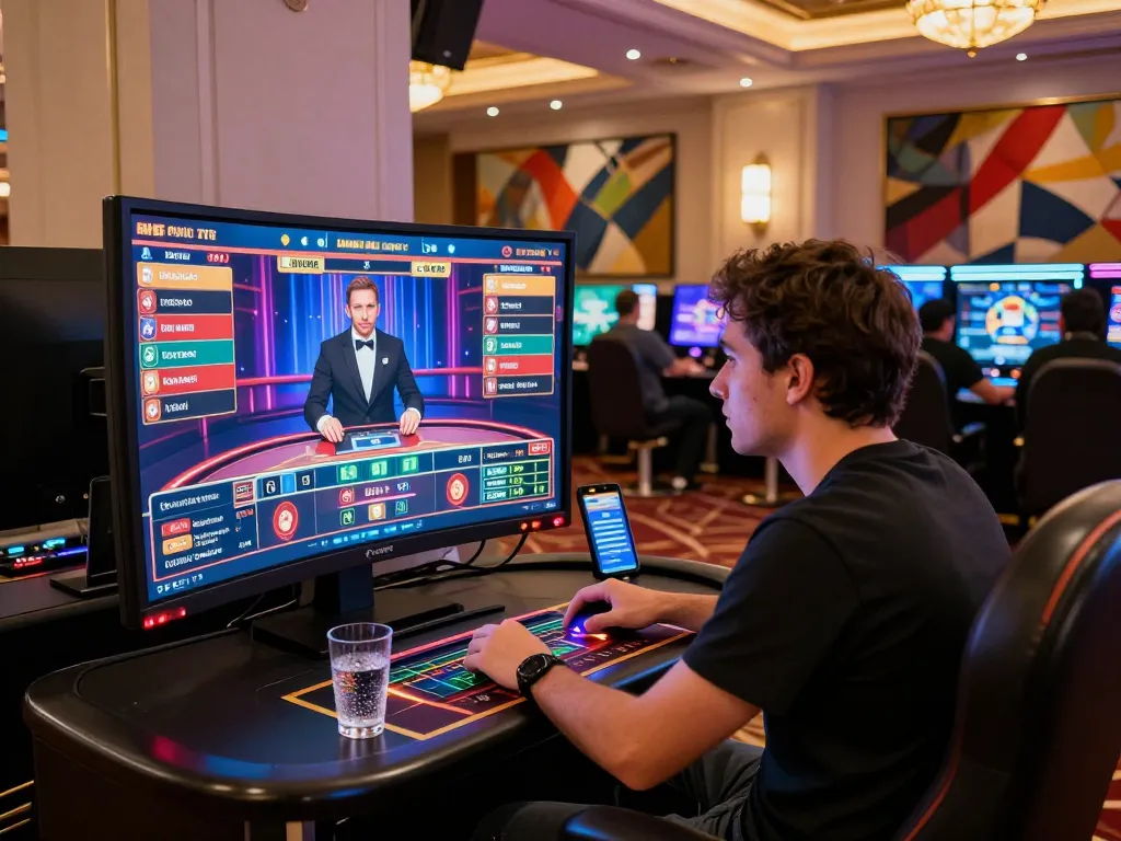 Online gambling excitement at 8kbetcom.club with vibrant gaming interface and modern casino ambiance.