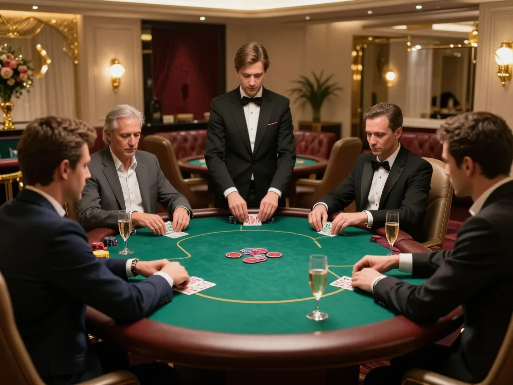 Keonhacai VIP gaming room showcasing an exclusive poker game in progress, highlighting luxury.