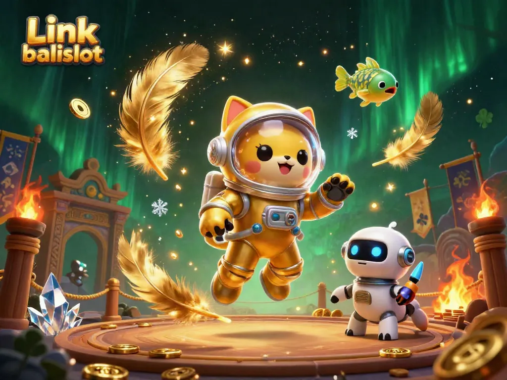 Spin the reels with Link balislot, where a cosmic adventure awaits in this vibrant 3D scene.