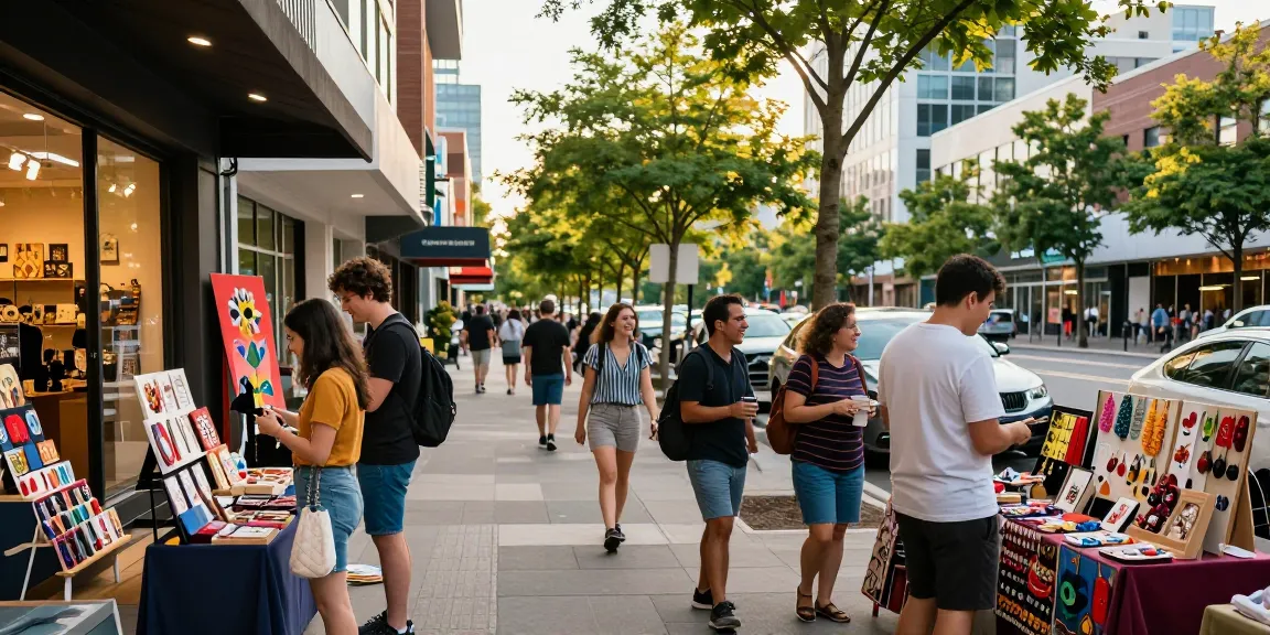 Vibrant urban shopping scene featuring local boutiques and shoppers at https://forumup.org/shop/search.php?ca_id=&addr1=&addr2=&addr3=&schKeyword=.