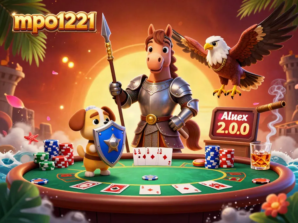 Experience the thrill of mpo1221 with lively poker elements and captivating medieval characters.