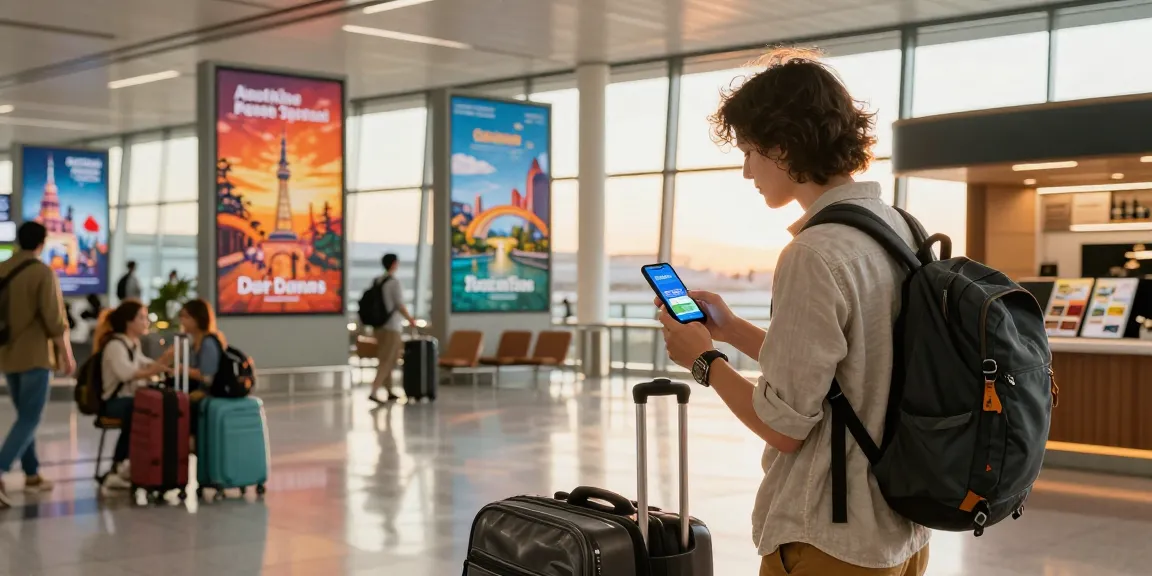 Discover exclusive esim discount codes for travelers at a busy airport.