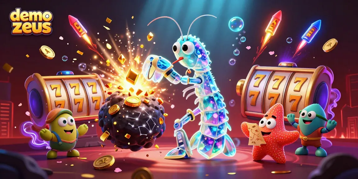 Experience intense action with demo slot zeus as colorful slot reels spin amidst cosmic explosions.