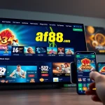 Explore the user-friendly interface of af88 com, showcasing online gambling options and mobile app accessibility.