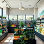 Engaging view of a vibrant weed store highlighting cannabis products and a welcoming atmosphere.
