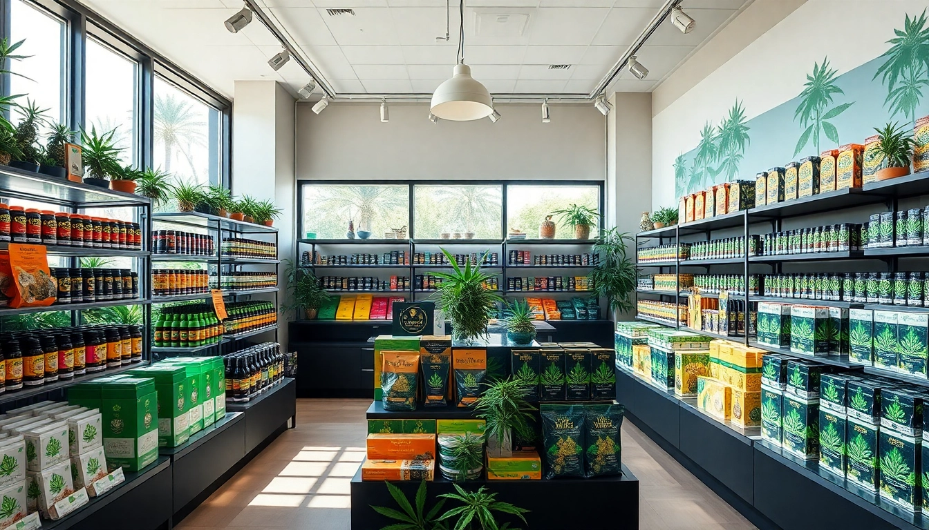 Engaging view of a vibrant weed store highlighting cannabis products and a welcoming atmosphere.