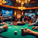 Experience the thrill of high-stakes poker at https://79king.party/, featuring vibrant casino tables and colorful chips.