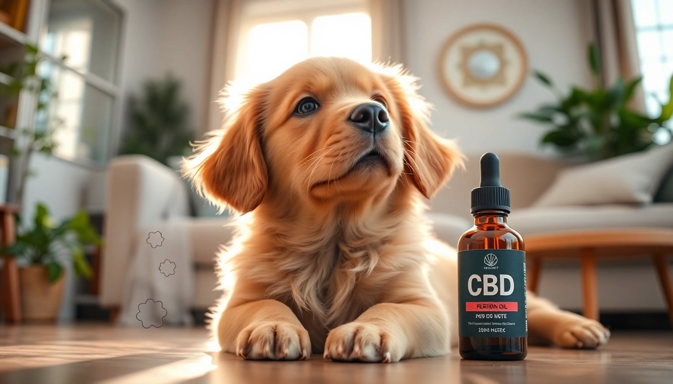 Administering CBD Oil For Dog while a happy pet enjoys a relaxed moment at home.