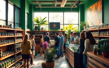 Discover the vibrant ambiance of a Weed Store with welcoming decor and quality products.