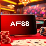 Engaging gaming experience with AF88 APP showcased alongside poker chips and cards.