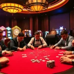 Experience exciting gambling action at sunwin88.art with players at a vibrant casino table.
