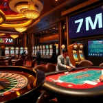 Experience the excitement of gambling at 7m with vibrant casino tables and action-packed games.