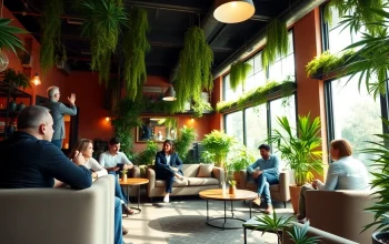 Members enjoying the unique experience at a weed club madrid, featuring a cozy atmosphere and vibrant decor.