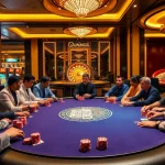 Engaging poker game at nhà cái vuabai9 casino, showcasing thrilling gameplay and vibrant atmosphere.