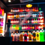 Explore the vibrant selection of Vape & E-Liquids displayed in a stylish vape shop.